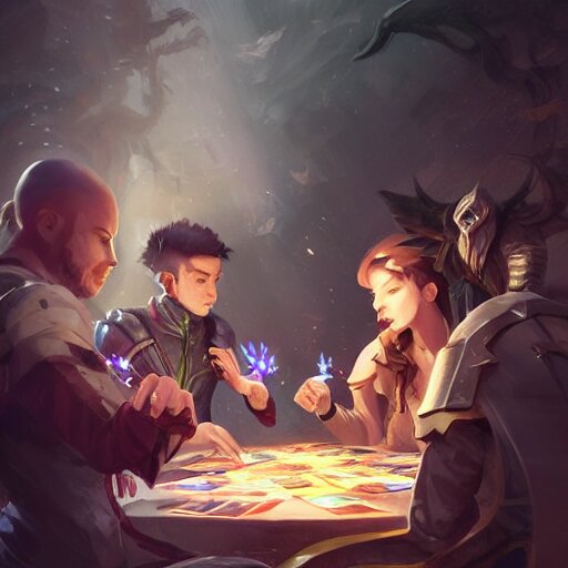 Lexica - Four players competing at a magic the gathering card game ...