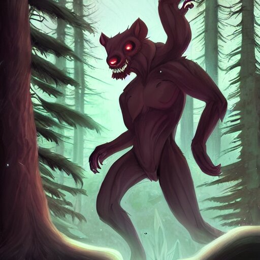 Lexica - Trail cam footage of a skin walker cryptid, art by lois van ...