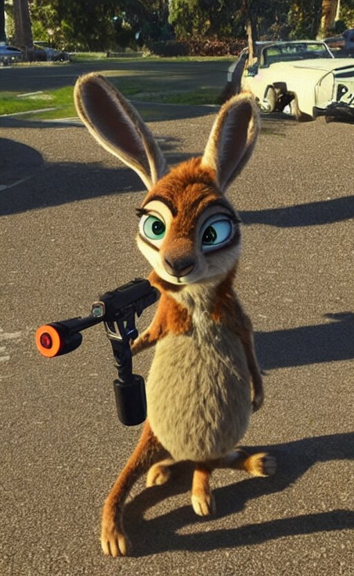 Lexica “kangaroo in the style of the movie zootopia holding a laser