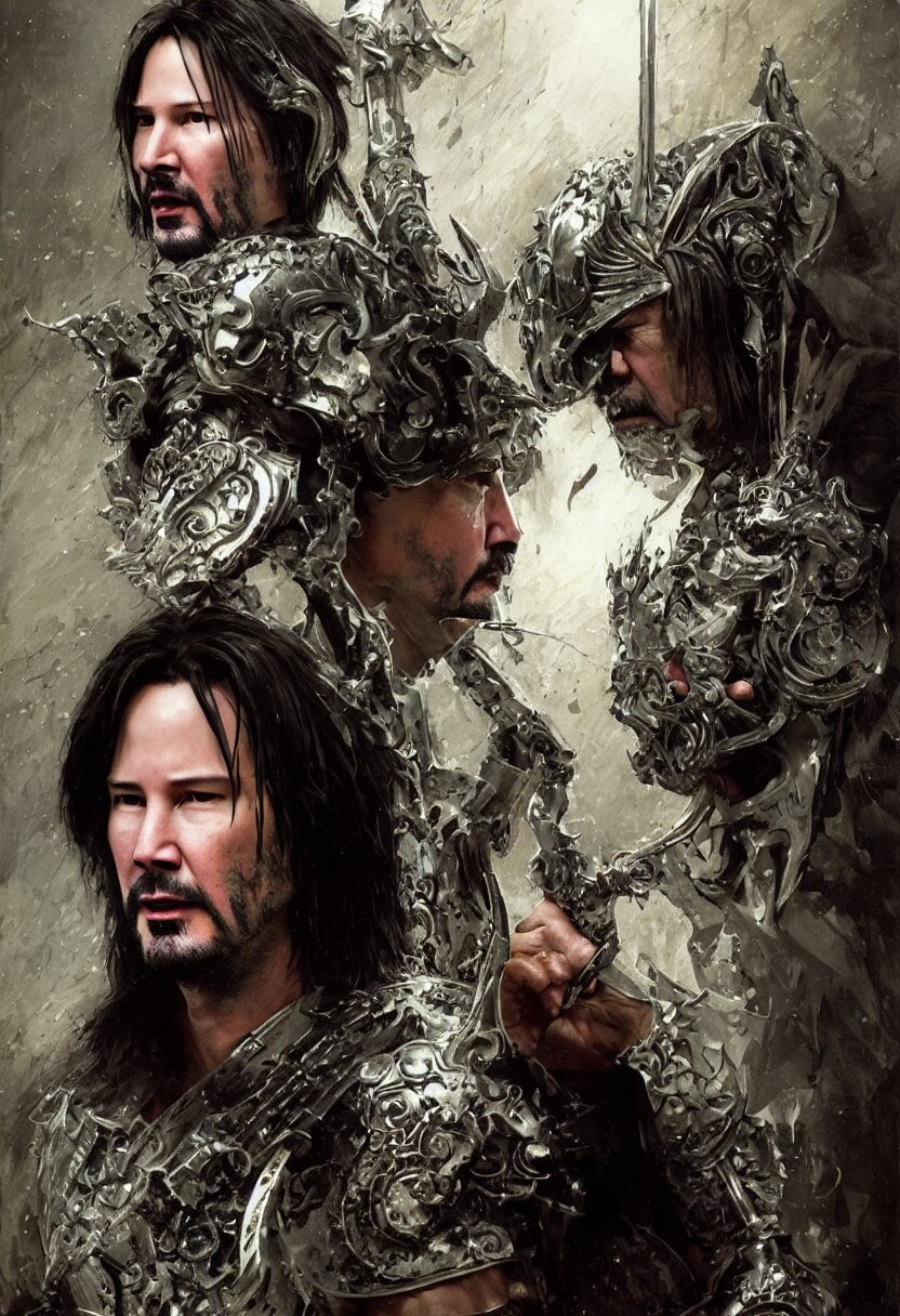 Lexica - Young keanu reeves as donald trump, legendary warrior, heroic ...