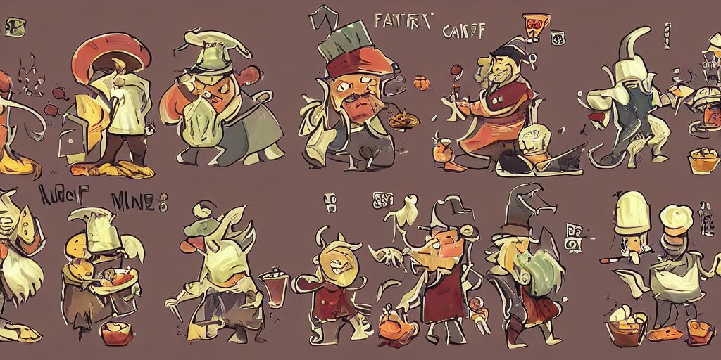 Lexica - Card design concept art for a fantasy game about chefs and ...