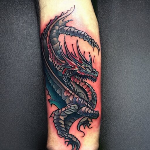 Dark And Vibrant Spiraling Fantasy Dragon Drake Wyvern Forearm   Dbe3e687 4279 40a9 8d24 23a4ac914473