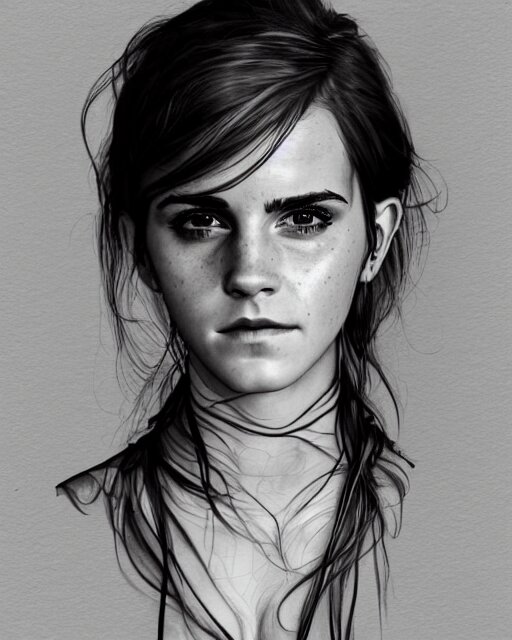 Lexica - Clear portrait of emma watson, somber appearance, ripped ...