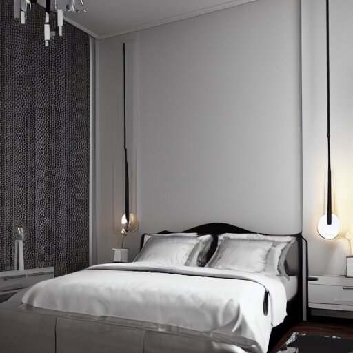a modern minimalist art deco bedroom - Arthub.ai