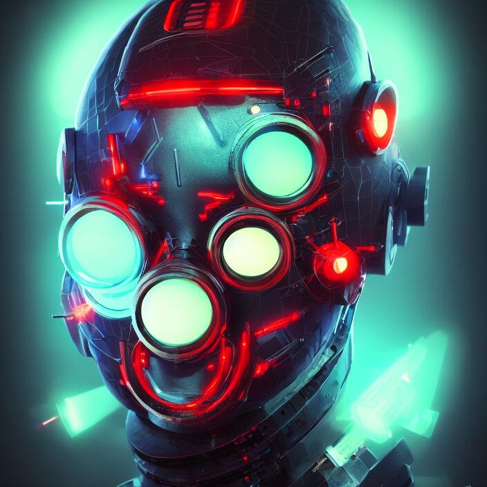 Lexica - Cyber punk, android cannon mindar from japan, oni mask ...