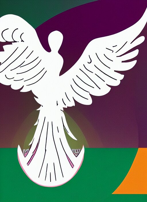Lexica - White phoenix on salt mountain simple background simplified ...