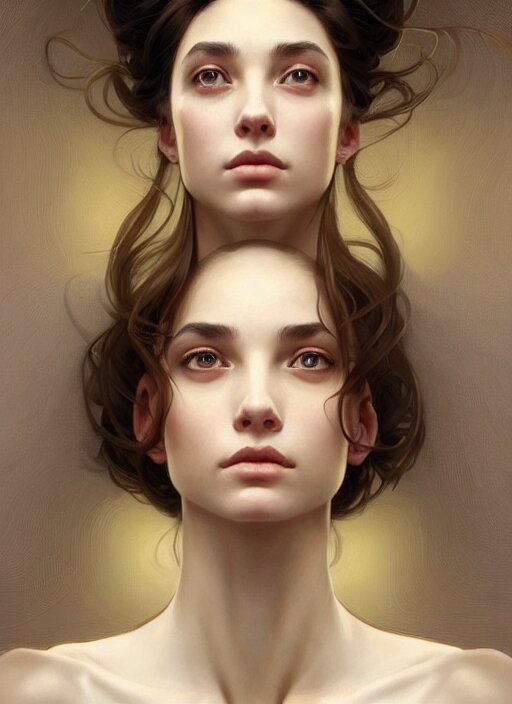 Lexica - Symmetry!! portrait of young woman cursed with ever ...