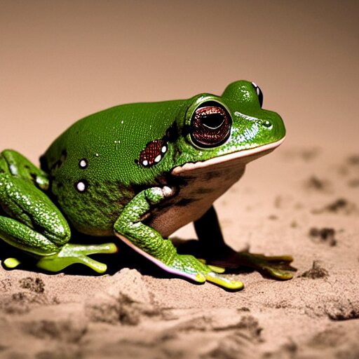Lexica - Surreal photography of a rare military frog equipped with ...