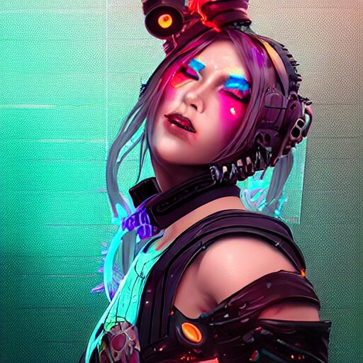 Lexica - A portrait of a cyberpunk geisha sorceress, warcore, sharp ...