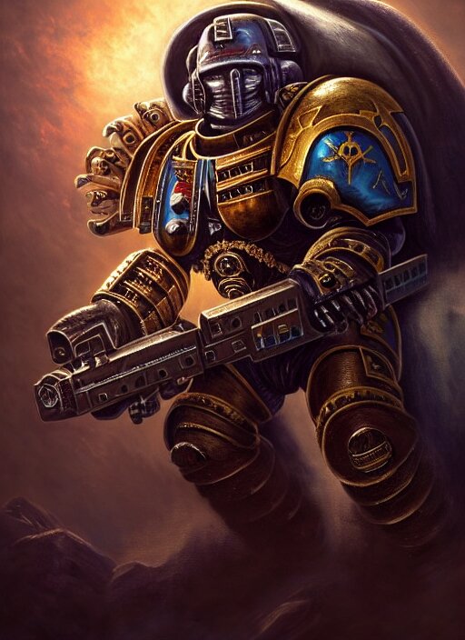 Lexica - Space marine with aztec armor, extremly detailed digital ...