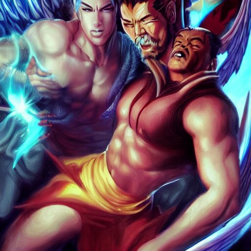 Lexica - God and Lucifer in a Kung Fu fight surrounded by angels ...