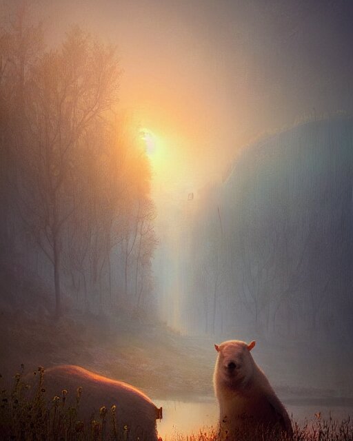 Lexica - White capybara at irithyll of the boreal valley, surreal ...