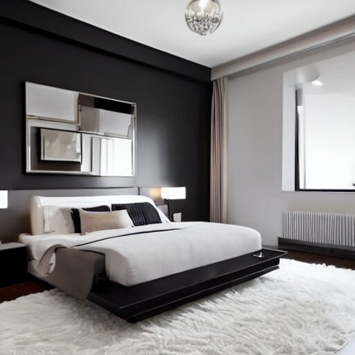 a modern minimalist art deco bedroom Arthub.ai