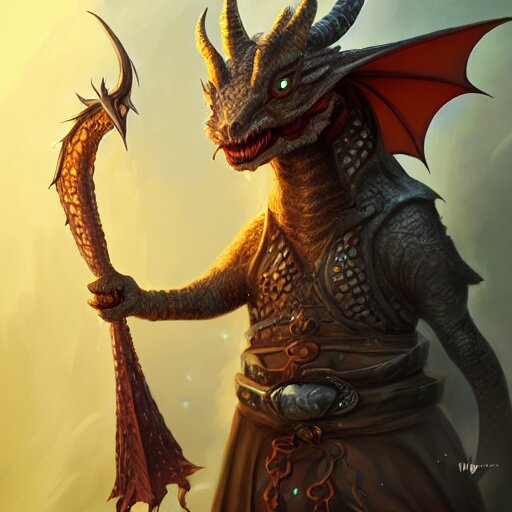Lexica - A cute dragon dressed as a wizard , digital art , trending on ...