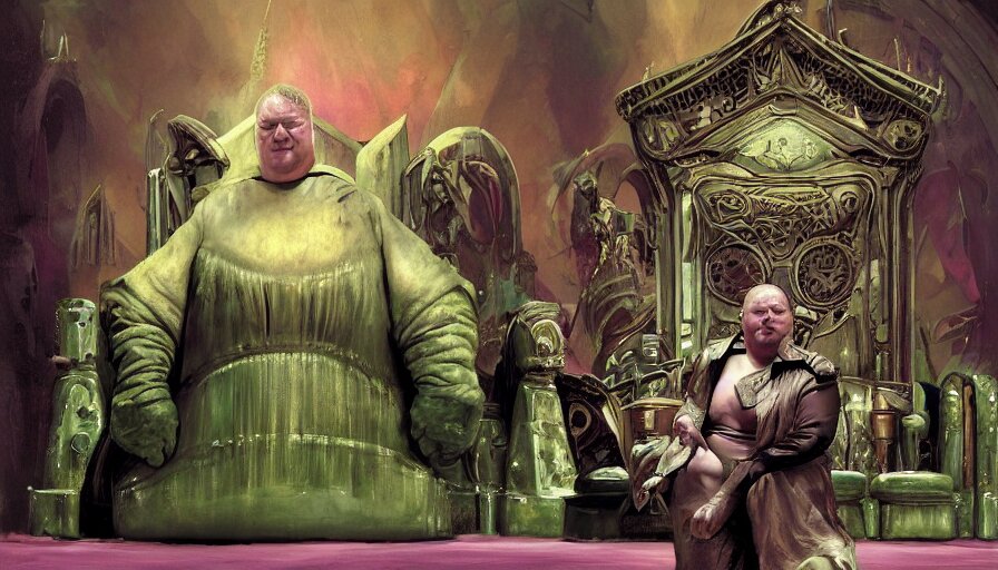 Lexica - Shaun ryder as baron harkonnen wearing a leather spacesuit and ...