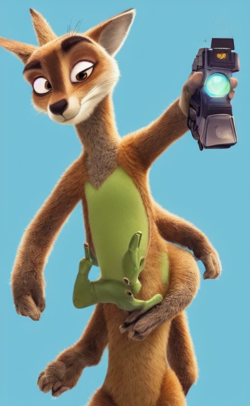 Lexica “kangaroo in the style of the movie zootopia holding a laser