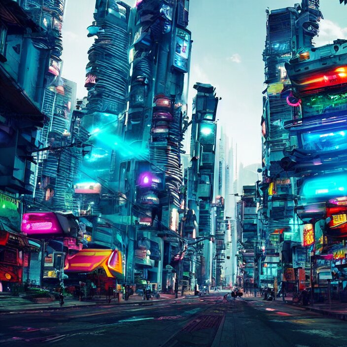 Lexica - Streets of south america in 2 0 7 0, cyberpunk, futuristic