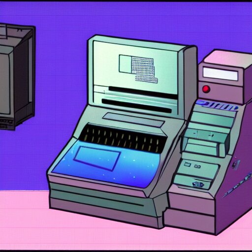 Lexica - A computer from the 9 0 s in the style of vaporwave