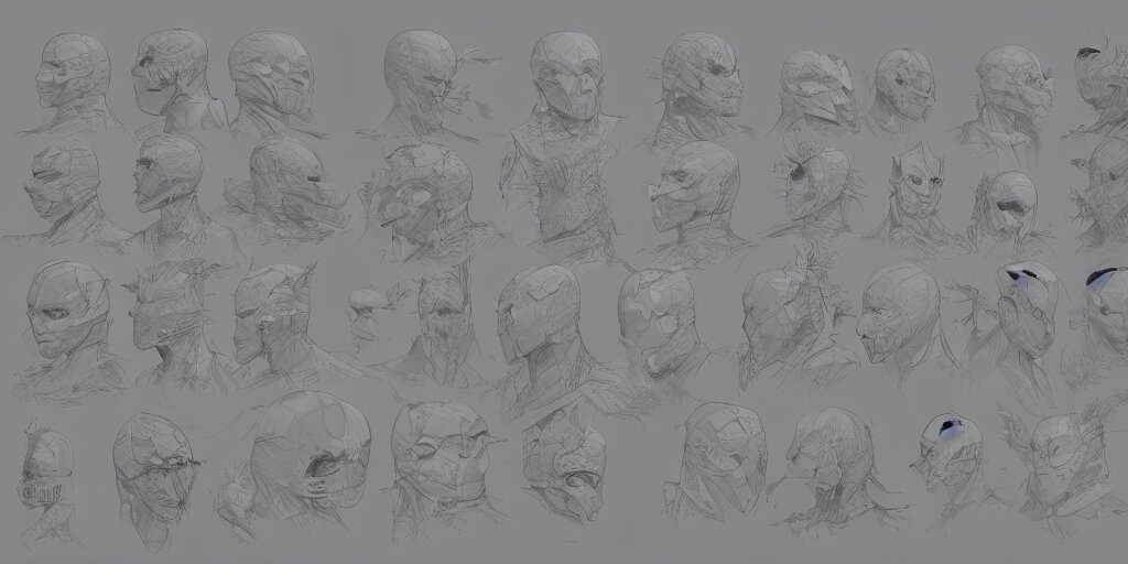 Lexica - Glass mask design, character sheet, Moebius, Greg Rutkowski ...