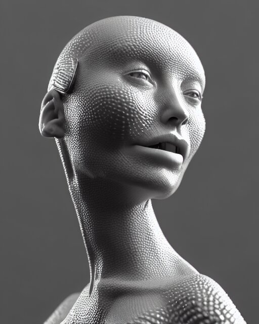 Lexica - Raw bw 3 d redshift render jelly body detail of mechanical ...