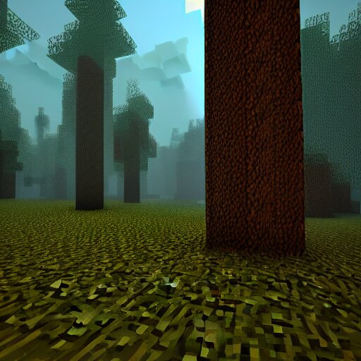 Lexica - Atmospheric render of a forest, minecraft, rendered with ...