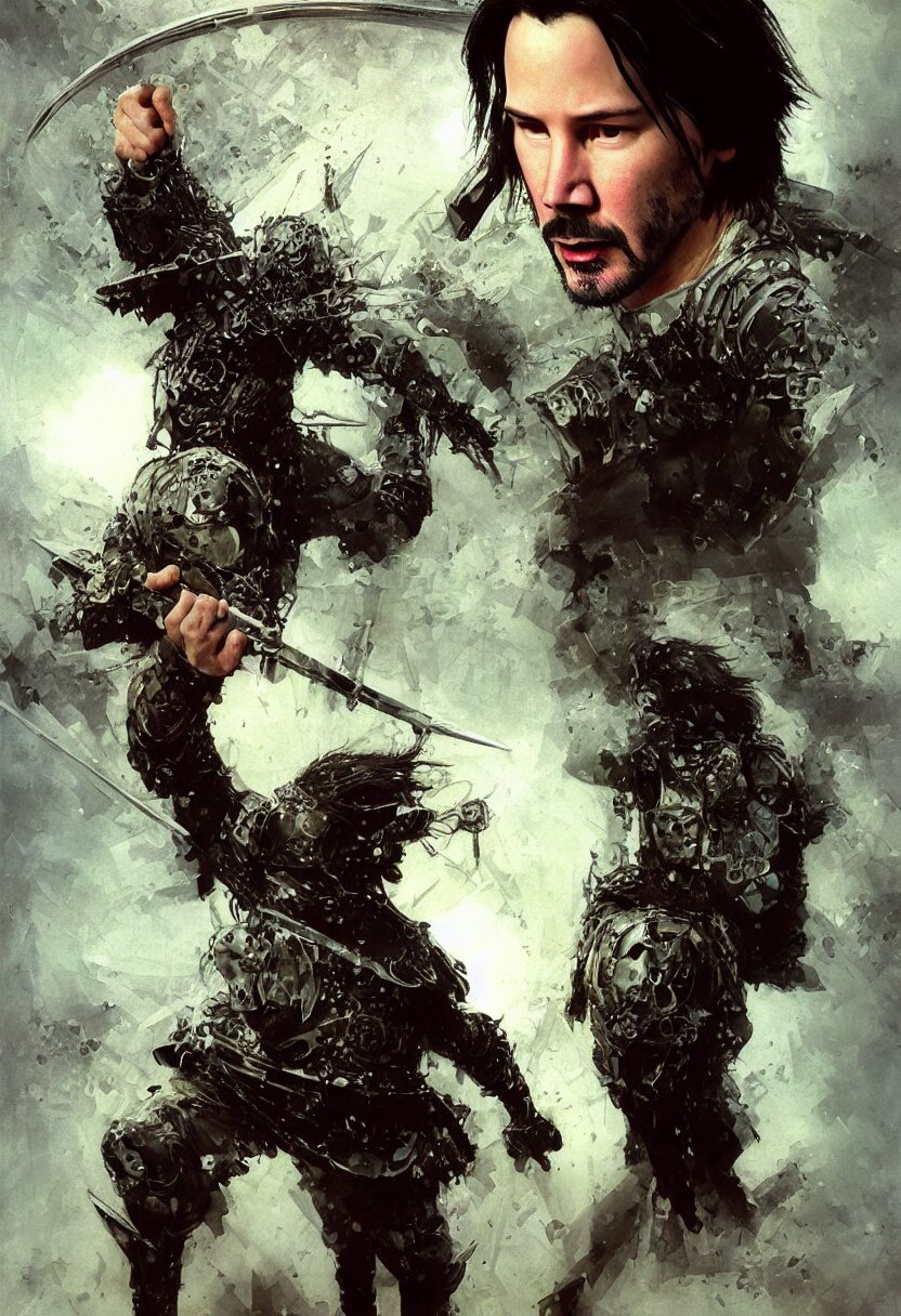 Lexica - Young keanu reeves as donald trump, legendary warrior, heroic ...