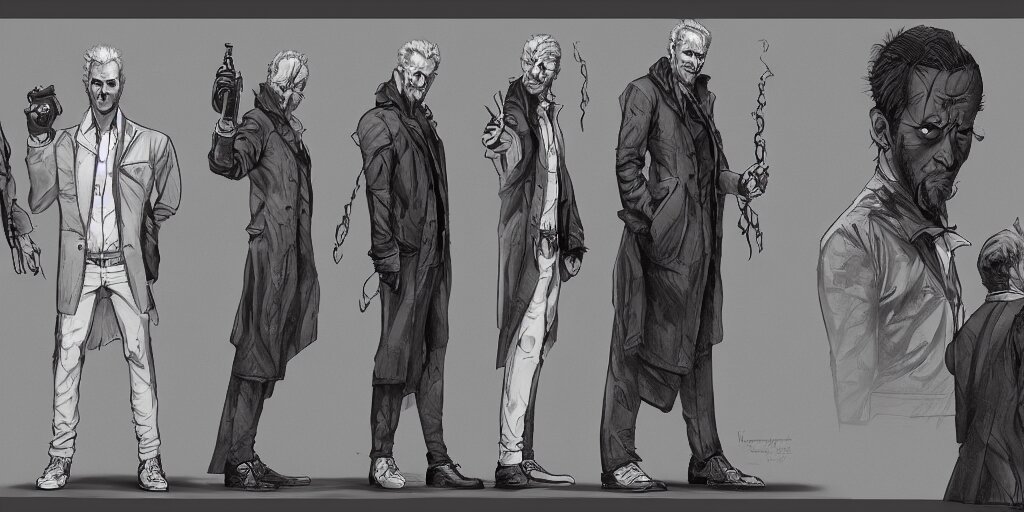 Lexica - John constantine, character sheet, concept design, contrast ...