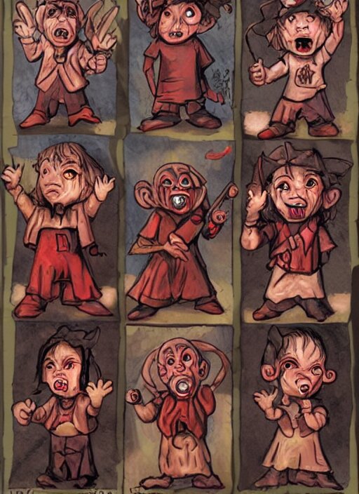 Lexica - Demonic munchkins possessed by the devil, in the style of brom