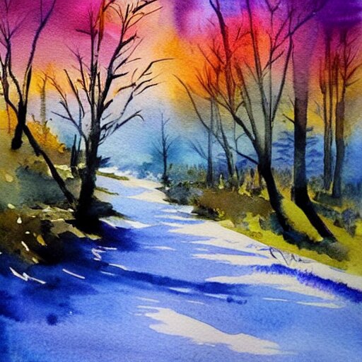 Lexica - watercolor painting landscape