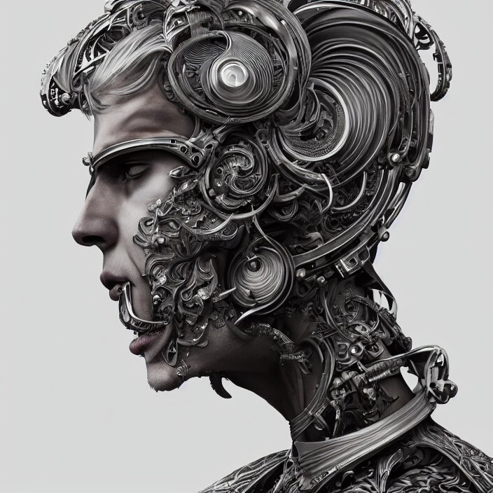 Lexica - Ultra realistic illustration of a retro futuristic male cyborg ...
