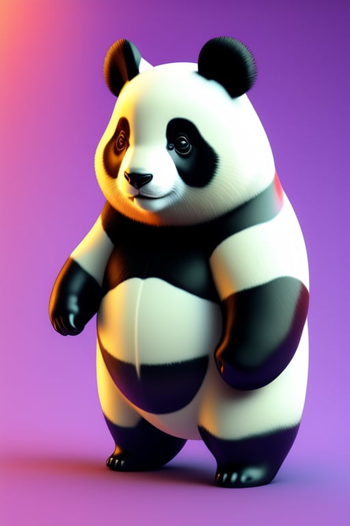 Lexica - cute smiling waving with right hand panda 3d cartoon