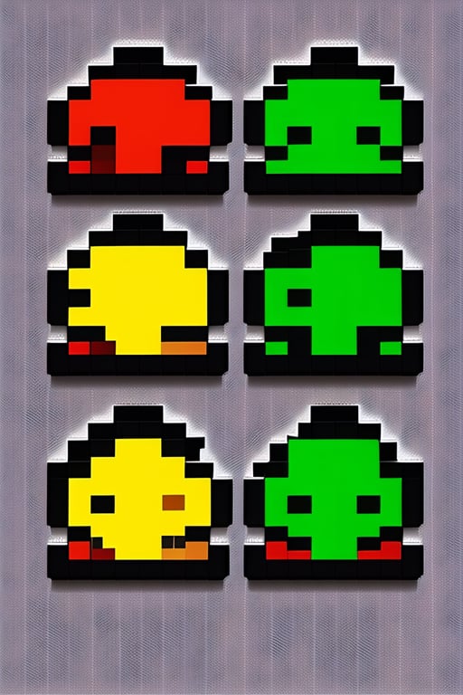 8 bit mario characters grid