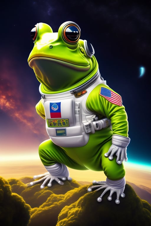 space shuttle on frog