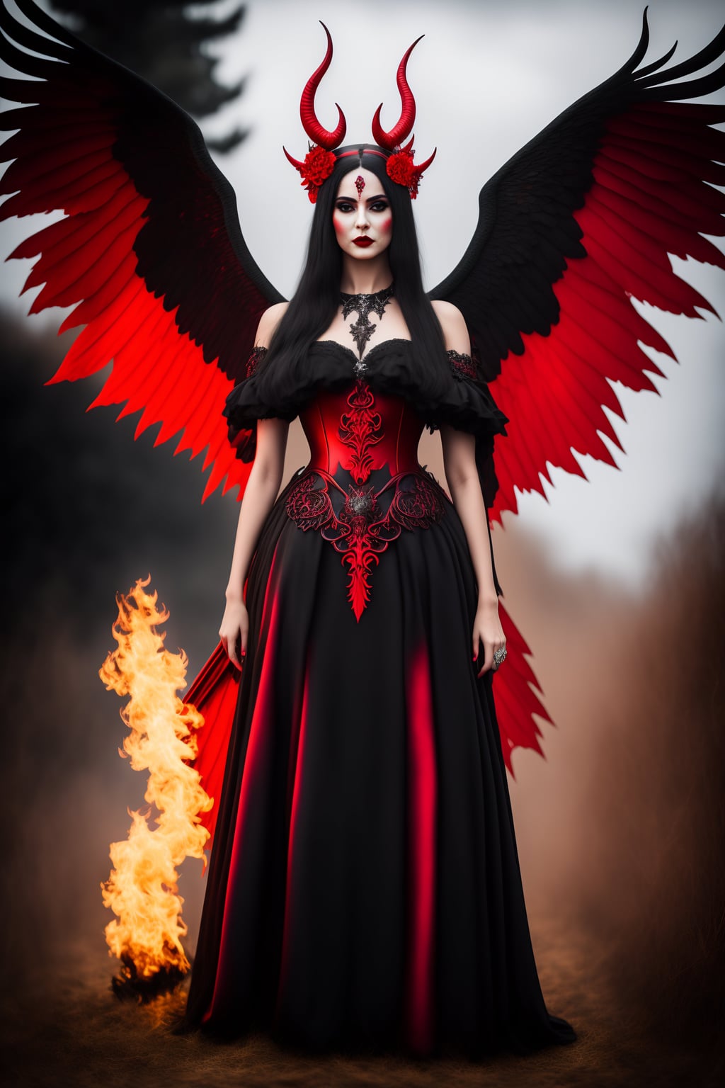 half angel half devil costume for women