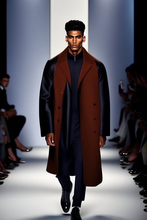Lexica - Male model walking dow the catwalk, fashion, louis vuitton,  streetwear, virgil abloh