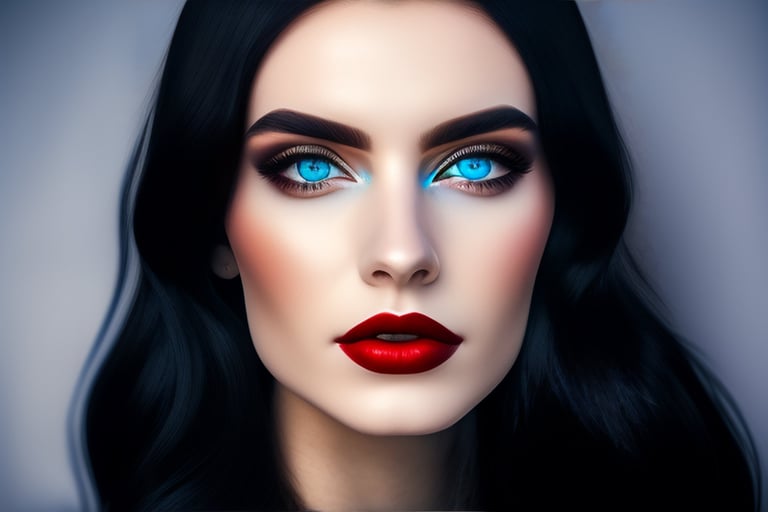 Lexica - blue eyes and black hair