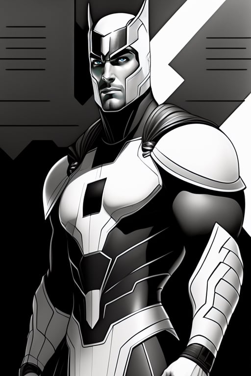 superhero black and white costume
