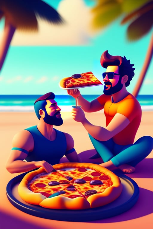 cartoons eating pizza