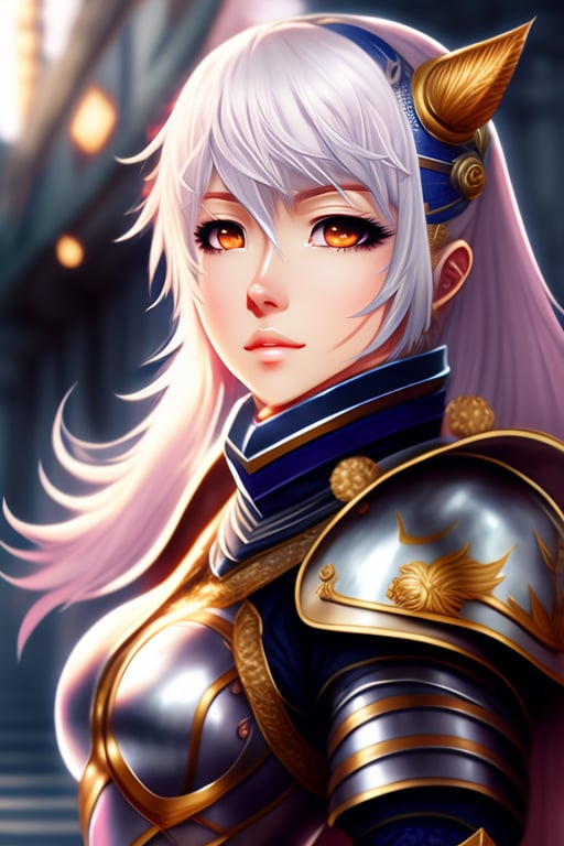 anime girl with silver hair and gold eyes
