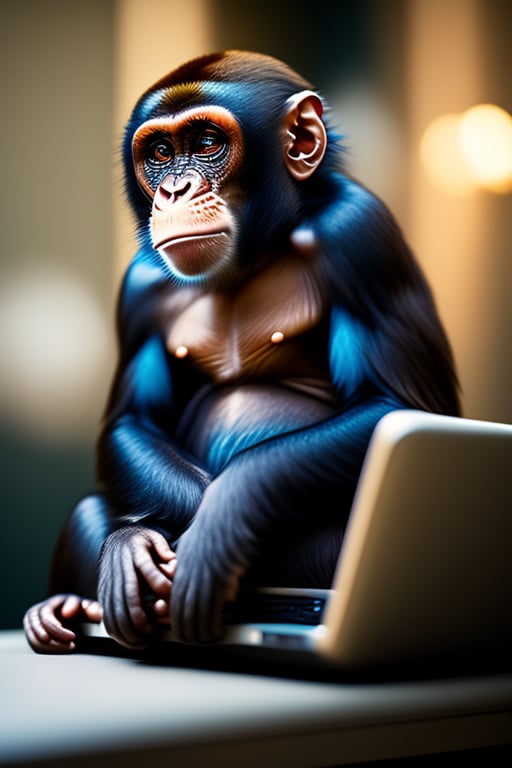 Monkey Pointing a Gun at a Computer Meme, Stable Diffusion