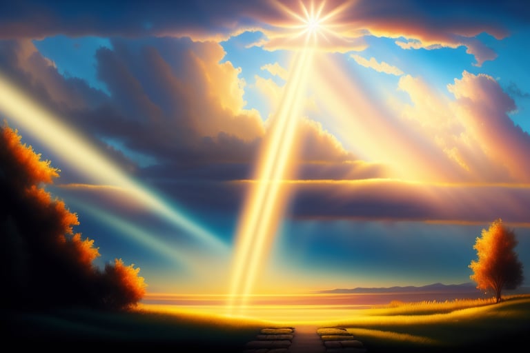 heavenly beam of light