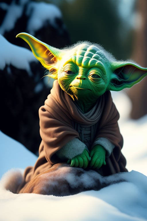 Lexica - CUTE AND ADORABLE CARTOON FLUFFY BABY YODA, FANTASY