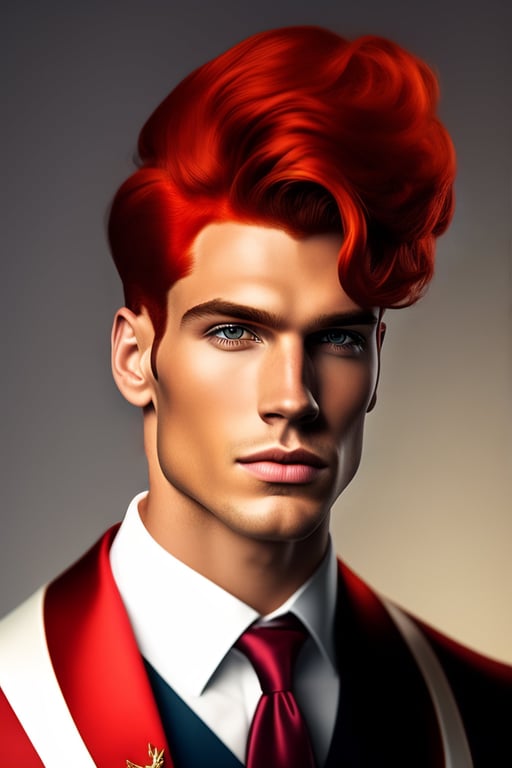 Lexica - fiery red. his hair was a mess of wild