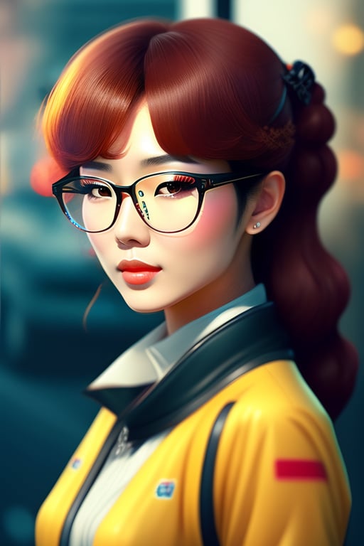 girl with glasses cartoon