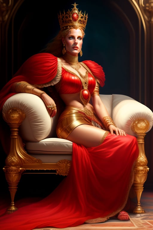queen on throne painting