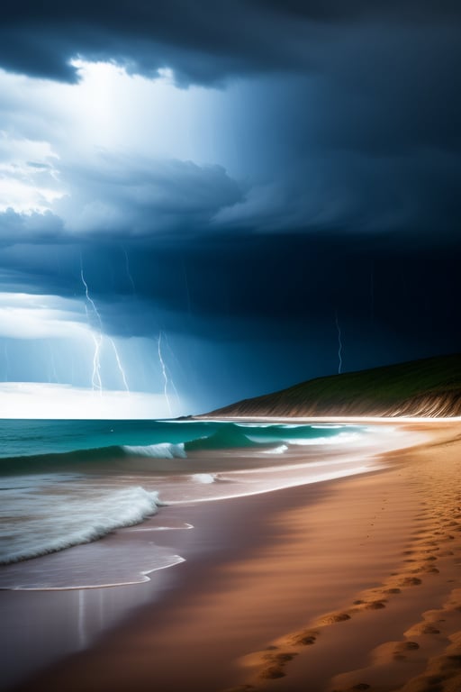 thunderstorm beach wallpaper
