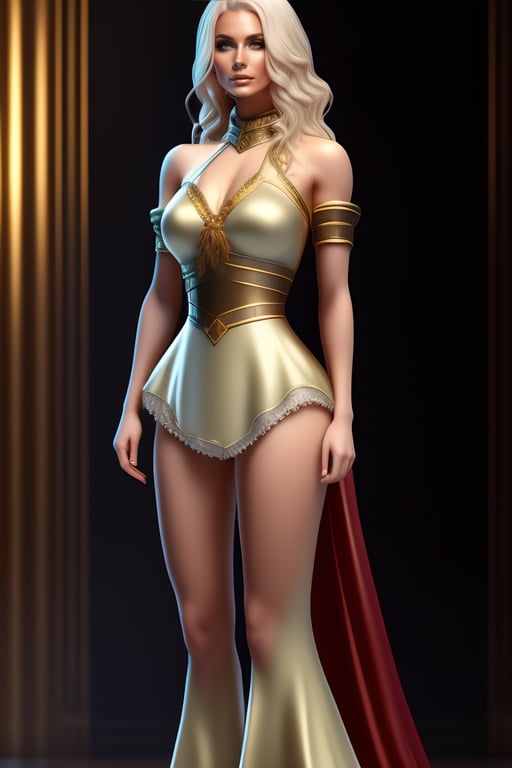 Lexica - full body 3d render of gal gadot wonder woman regal