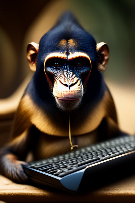 Monkey Pointing a Gun at a Computer Meme, Stable Diffusion