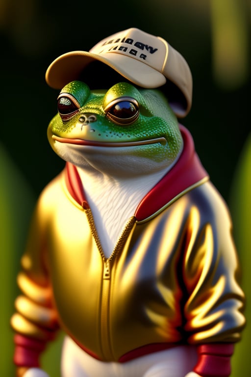 Pepe the frog as a chad meme, hyperrealistic, 8k