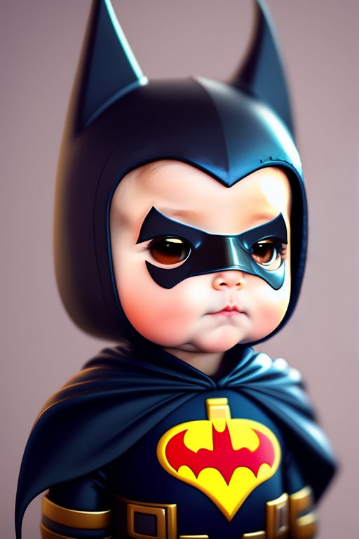 Lexica - cute and adorable cartoon batman baby